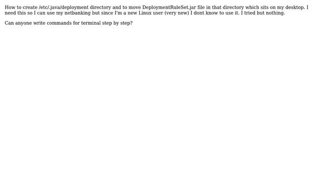 How to create /etc/.java/deployment directory? смотреть онлайн
