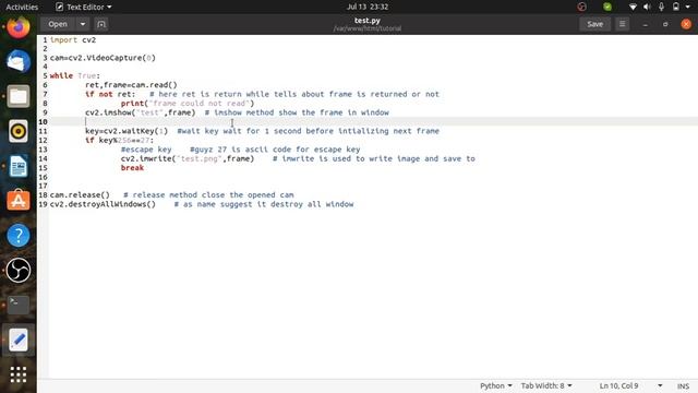 How to Capture Image by webcam using python and opencv смотреть онлайн