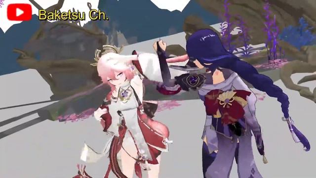 Yae Miko VS Raiden Shogun | Genshin Impact Animation смотреть онлайн