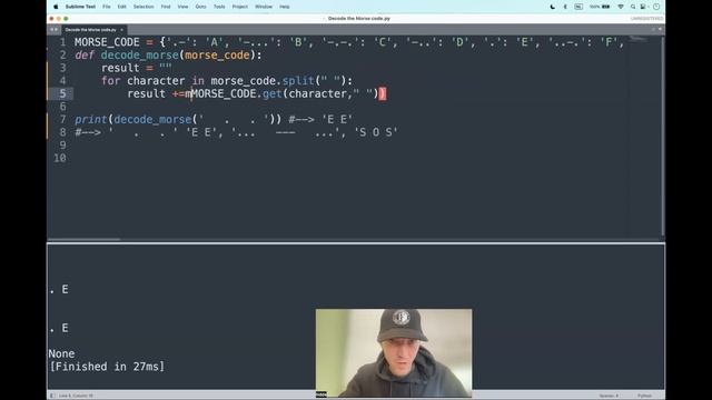 Codewars (Python?) | Decode the Morse code | kyu6 смотреть онлайн