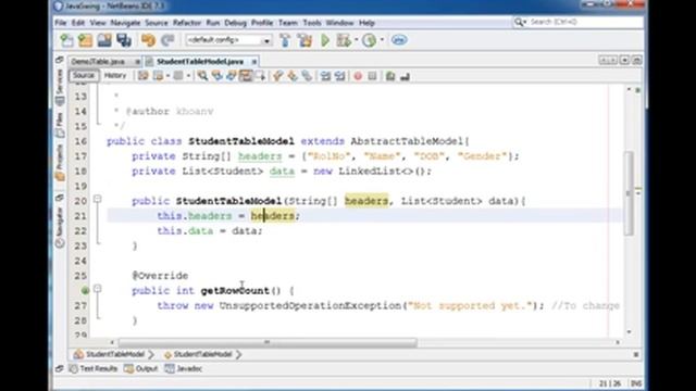 [Java Swing] JTable và TableModel смотреть онлайн