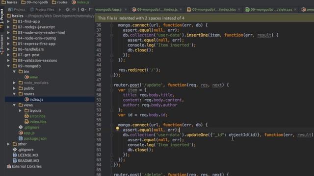 Node.js + Express - Tutorial - Update and Delete Data with MongoDB смотреть онлайн