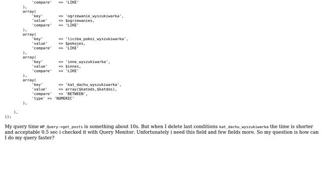 Wordpress: Slow meta query with multi meta keys смотреть онлайн