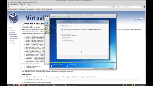 Running Windows 7 in Linux Mint 13 and Ubuntu with Oracle Virtual Box смотреть онлайн