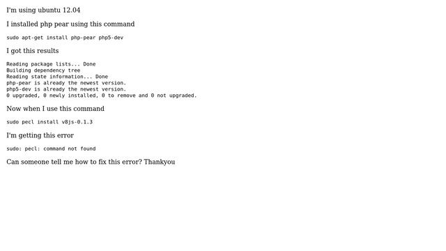 Ubuntu: sudo pecl command not found (2 Solutions!!) смотреть онлайн