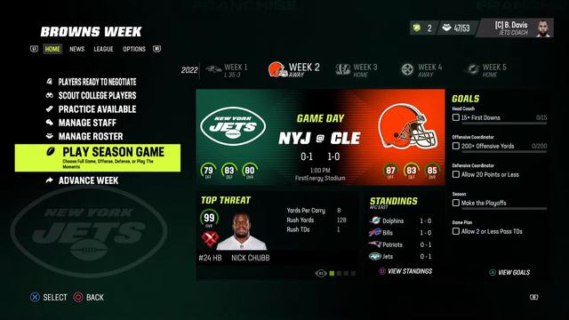 Madden23 Online Franchise Gorilla Warfare League Wk 2 Vs Browns