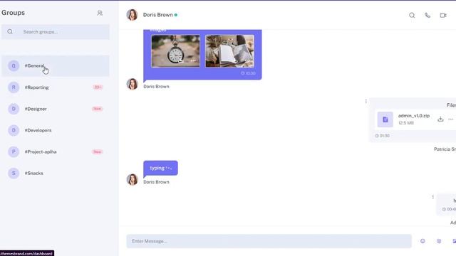 React Chat Web/App UI Template смотреть онлайн