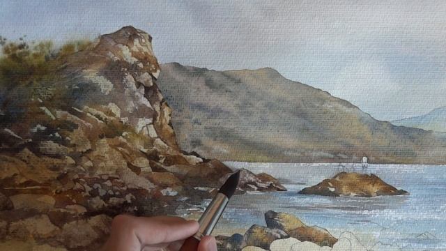 Рисуем Морской Пейзаж Акварелью. Крым. Часть 3. смотреть онлайн