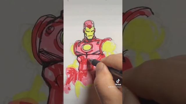 How to draw 70’s IRONMAN. 444M #fyp #avengers #marvel #disney #comics смотреть онлайн