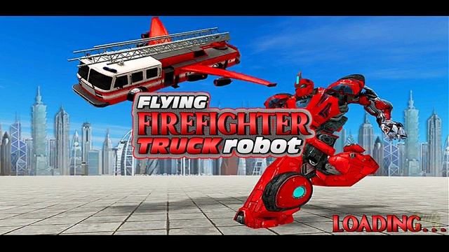 Flying Firefighter Truck Transform Robot Games: Red Robot Firefighter - Android Gameplay смотреть онлайн