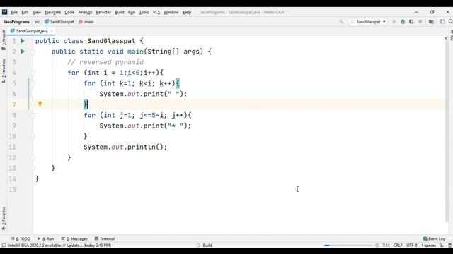 Pattern 17 - Java program to print Sandglass Star Pattern || Java Pattern Programs смотреть онлайн