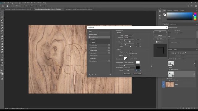 How To Make A Wooden Engraved Logo Mockup| Photoshop Mockup Tutorial