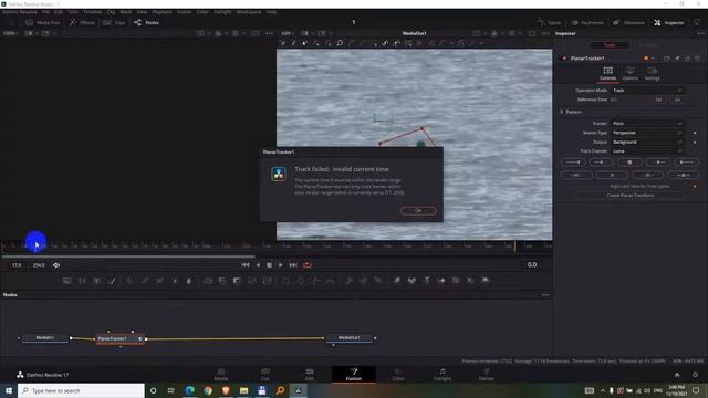 Track failed, Invalid current time, Within the render range, Planar Tracker (Davinci Resolve) смотреть онлайн