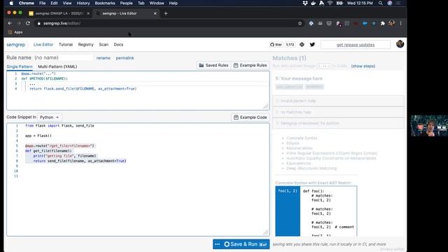 Detect complex code patterns using semantic grep by Clint Gibler смотреть онлайн