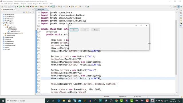 HBox | JavaFX GUI Tutorial for Beginners смотреть онлайн