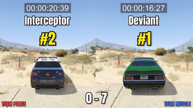 GTA 5 ONLINE - POLICE VS MUSCLE CARS (WHICH IS FASTEST?) смотреть онлайн
