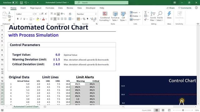 Automated Control Chart in Excel (with built-in Data Simulation) смотреть онлайн