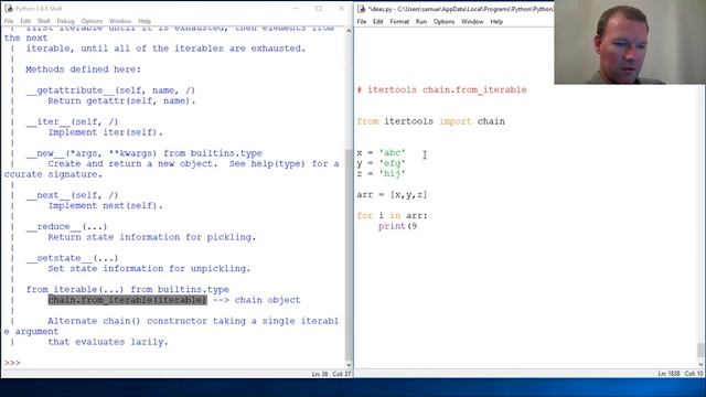 Python Basics itertools chain from iterables смотреть онлайн