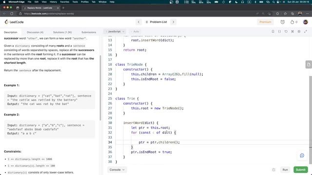LC in JS: 648. Replace Words [Trie] смотреть онлайн