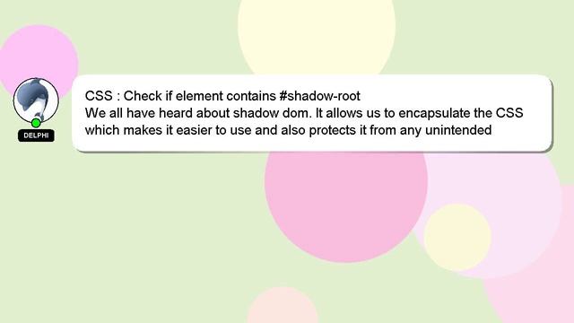 CSS : Check if element contains #shadow-root смотреть онлайн