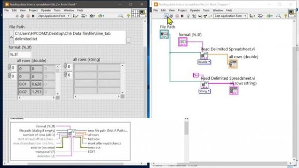 LabVIEW (Data files) #EP4 Reading data from a text file using the read Delimited Spreadsheet