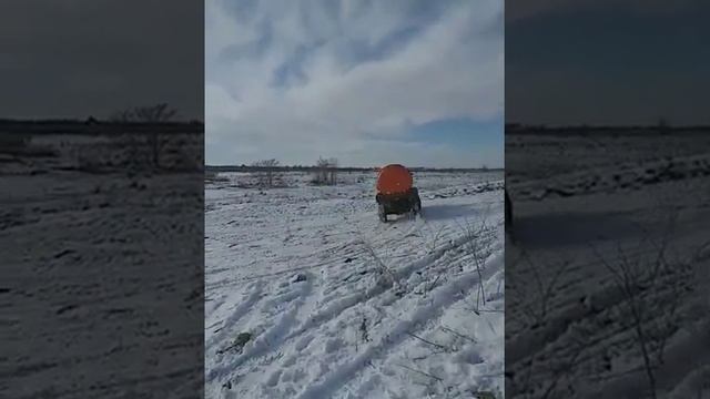 Самодельный квадроцикл. Зимние покатушки. смотреть онлайн