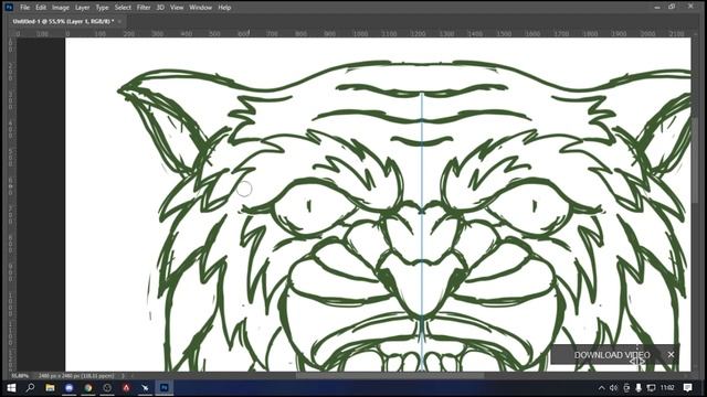 Sketch Process Tiger Axe in Adobe Photoshop CC2021 смотреть онлайн
