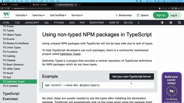 TypeScript - Definitely Typed | d.ts file | Using Javascript libraries in Typescript смотреть онлайн