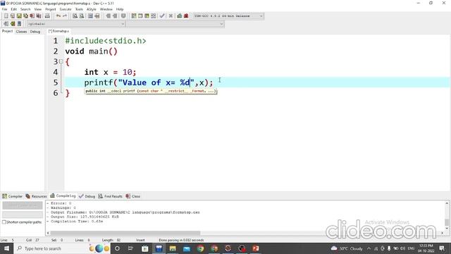 Data Types & Format Specifiers in C programming смотреть онлайн