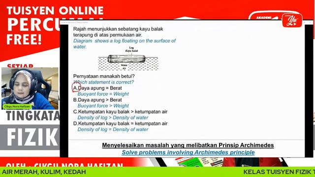 🔴[LIVE] FIZIK TING.5: 2.5-PRINSIP ARCHIMEDES OLEH CIKGU NORA HAFIZAN #02 #TUISYENPERCUMA #ALLINONE смотреть онлайн
