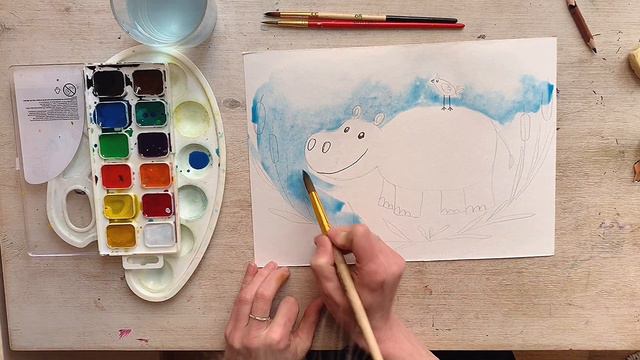 Рисуем бегемотика! смотреть онлайн