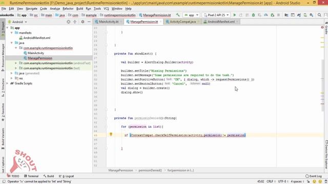 How to Request Runtime Permission in kotlin:Android Application tutorial смотреть онлайн