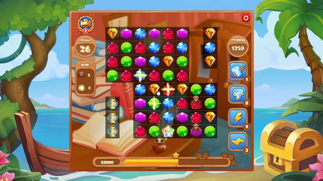 Как пройти уровень 1359 игры Сокровища Пиратов