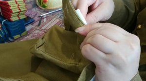 Подшивка подворотничка на гимнастерку орбазца 1943 г.