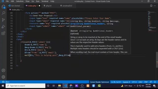 how to send mail in php from localhost using xampp server | php contact form | Softweb Learner смотреть онлайн