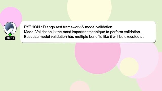 PYTHON : Django rest framework & model validation смотреть онлайн