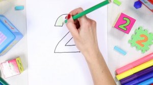 Цифра 2. Учим цифру два, развивающий ролик. Учим цифры дома
