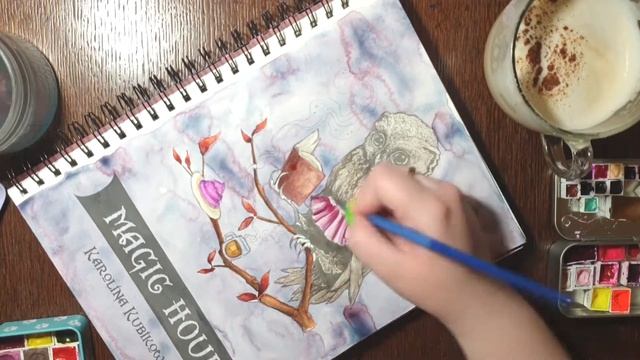 Раскрашиваю Magic hour. Первая страница / Colouring in Magic hour. The first page (time lapse video смотреть онлайн