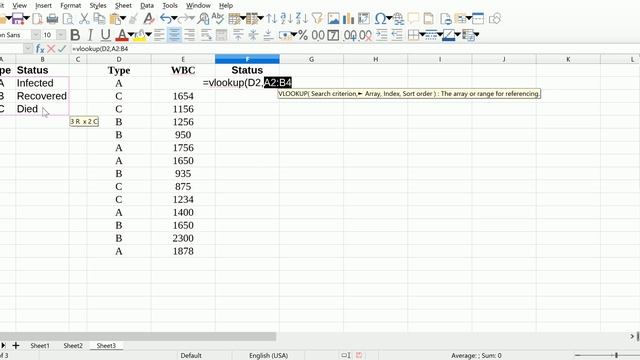 LibreOffice Calc - Vlookup