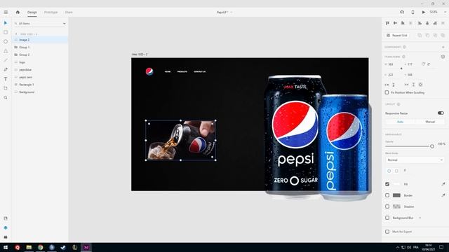 Pepsi Landing Page Design And Prototype - Adobe XD UI/UX Design смотреть онлайн