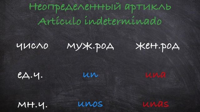 Артикли: определенный el, la, los, las; неопределенный un, una, unos, unas; опущение артикля смотреть онлайн