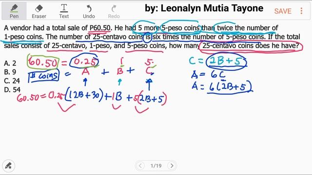 Mixture Problem: how many 25-centavo coins does he have? смотреть онлайн