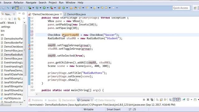 JavaFX Checkboxes Example смотреть онлайн