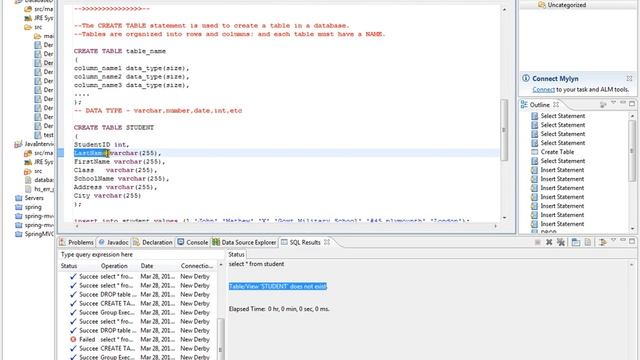 SQL QUERY CREATE TABLE смотреть онлайн