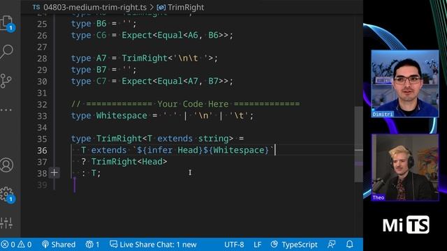 Trim Right with Theo t3dotgg - TypeScript Type Challenges #4803 [MEDIUM] смотреть онлайн