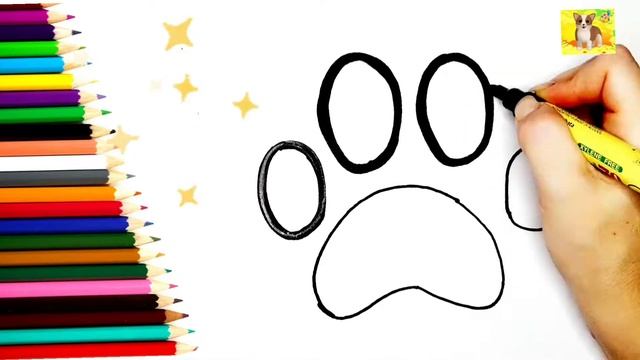 Лапка.Как рисовать Лапку.Рисунок раскраска. смотреть онлайн