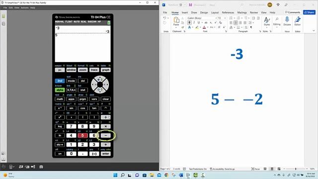 TI84 Graphing Calculator - How to Enter a NEGATIVE SIGN смотреть онлайн
