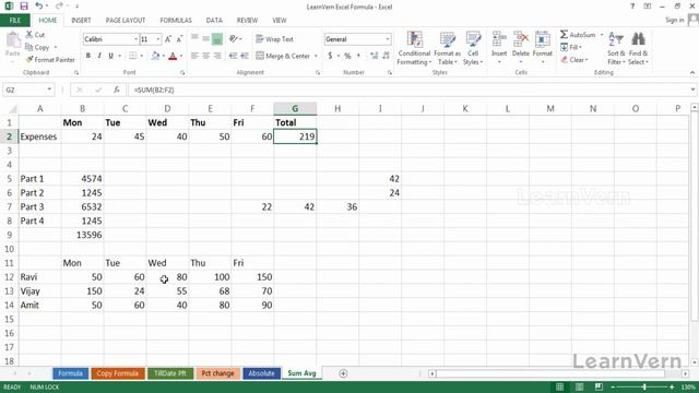 Sum and Average Function in MS Excel, Video Tutorial in Hindi | LearnVern смотреть онлайн