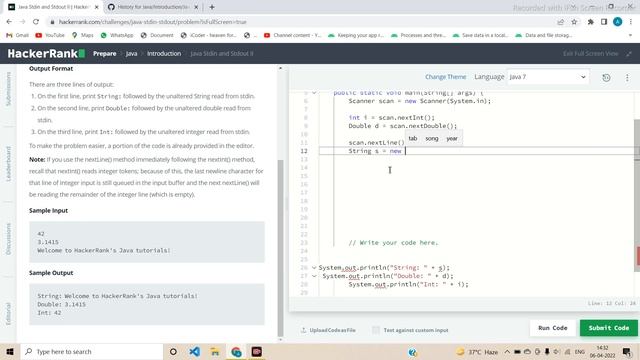 #3 HackerRank Java Stdin and Stdout II DSA Problem Solution in Hindi Java Language #HackerRank смотреть онлайн