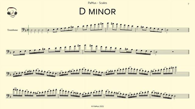 A, E, D, B Minor Scales for Trombone and Piano, Tempo 72, accompaniment 440Hz смотреть онлайн
